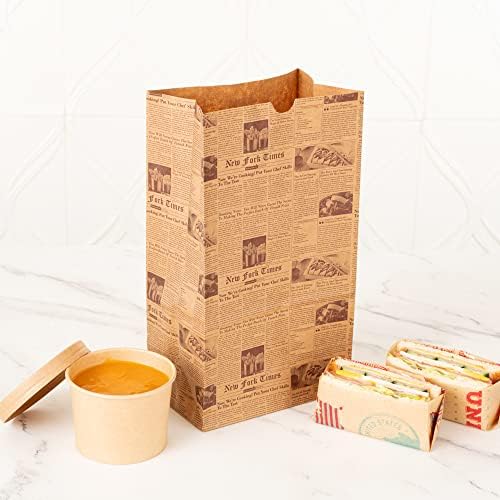 Пакет за прибори за хранене Tek от крафт-хартия за вестници - 12 кг - 7 x 4 1/4 x 12 1/2 - кутия 100 гр, 100 X 1