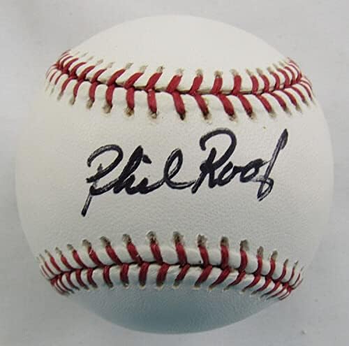 Phil Roof Подписа Автограф Rawlings Baseball B90 - Бейзболни Топки С Автографи