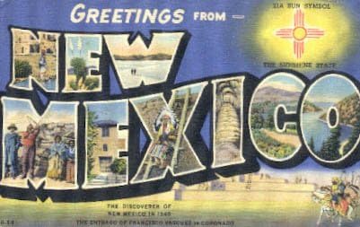 Пощенска картичка с поздрави от Ню Мексико