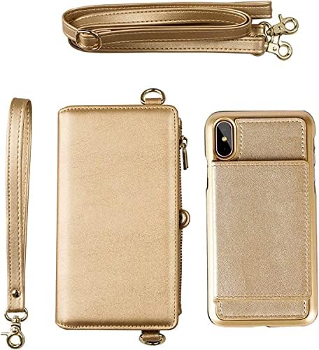 KANGDD, Съвместим с калъф за iPhone 12 / 12Pro, Подвижни Кожен портфейл с панти капак 2 в 1, чантата през рамо джоб
