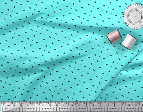 Памучен трикотажная плат Soimoi с геометричен принтом Плат с ширина 58 см