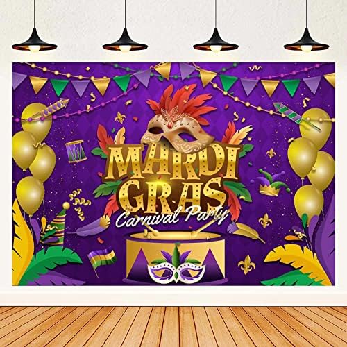 Голям Фон за Mardi Gras Знак на Mardi Gras Банер В стил ню Орлиънс, Бразилски Карнавал, Украса За Парти, на Фона