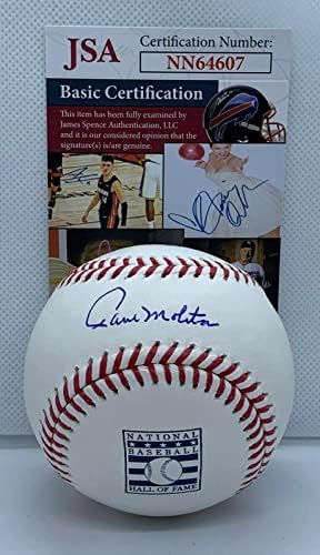 Играта на топка с Логото на Paul Molitor Brewers Близнаци с автограф HOF и автограф на JSA - Бейзболни топки с автограф