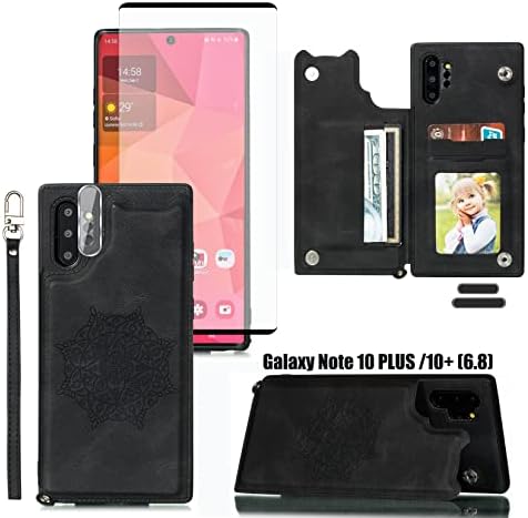 LMDAMZ за Note 10 Plus/Note10 + 6,8-инчов чанта-портфейл с държач за карти, от изкуствена кожа с релефни изображения