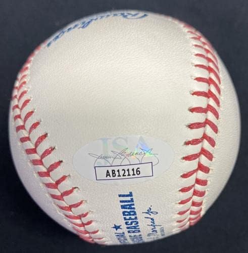 Лари Уейн Чиппер Джоунс Младши Пълното име HOF 2018 Подписан Лого HOF Baseball JSA - Бейзболни топки с Автографи