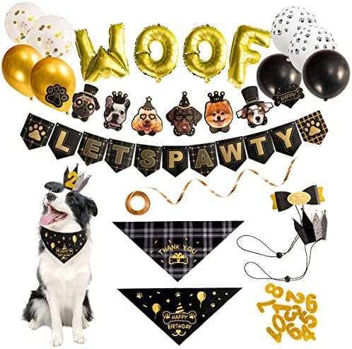 Аксесоари за Парти в чест на рождения Ден на Кучета, Шапка за рождения Ден на Кучето/Забрадка/Пеперуда/балон/Флаг/Банер