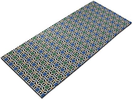 Кърпа Ambesonne Марокански килимче За Йога, Геометрични Hexagonal Модел под Формата На Звезди В Ориенталски стил,
