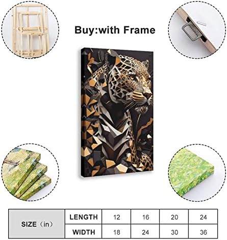 Геометричен Леопардовый Плакат на Платно, Интериор за Спални, Спортен Пейзаж, Интериор за офис, Подарък рамка: 12x18