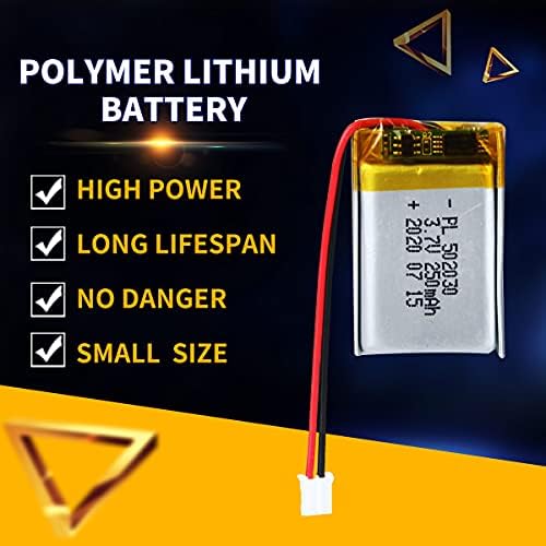 AKZYTUE 3,7 НА 250 ма 502030 Lipo Батерия Акумулаторна Литиево-Полимерно-йонна Батерия с жак PH2.0mm JST