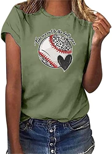 Женска Тениска с Къс ръкав и кръгло деколте, и Бейзболни Топки, Сладки Тениски С Графичен Дизайн, Летен Потник,