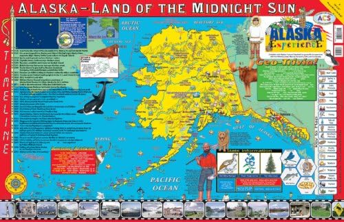 Издателска група Gallopade 22 x 34 инча Плакат на Опита на Аляска / Карта на сайта (9780793397617)