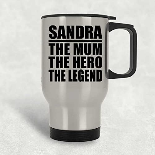 Designsify Сандра The Mum Герой на Легенда, Сребърен Пътна Чаша 14 грама, на Изолиран Чаша от Неръждаема Стомана,