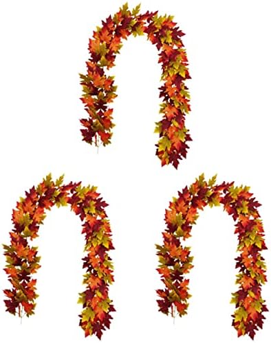 NOLITOY 3 Бр 2 М Кленов Изкуствен Тръстика за Деня На Благодарността Есента Окачен Декор Есенни Листа, Венец Листа