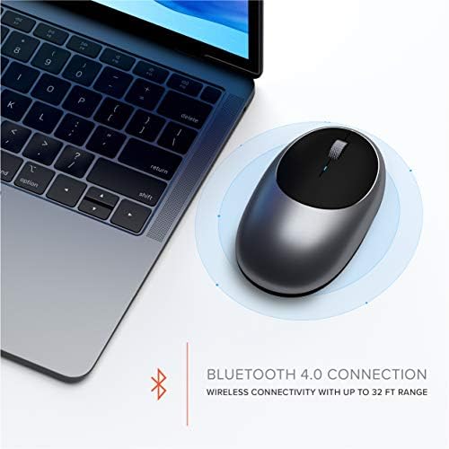 Мишка Satechi за MacBook Pro - Безжична Bluetooth-мишка M1 с перезаряжаемым пристанище Type-C - Bluetooth-мишка за Mac, Mac Mini, iMac Pro /imac, iPad Pro M2, iPad Pro/Air M1, M2 и други устройства (сив космически)