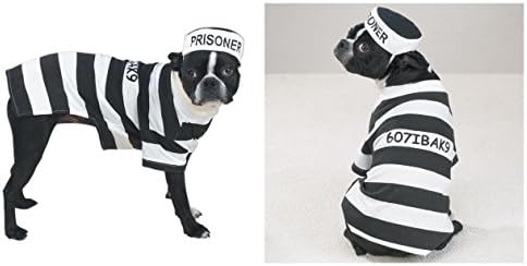 Ежедневни Битки Тюремные костюми за кучета Поставете Си Кученце като Затворник в ивицата Изберете Размер (средно)