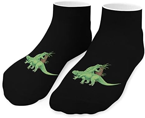 Забавни Чорапи за Бягане с Динозавровым Дърво, Спортни Чорапи, Без да се показва, Меки Чорапи за Мъже и Жени