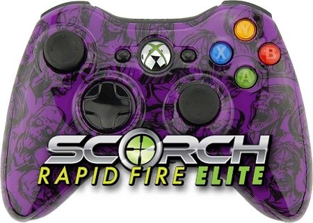 Лилаво контролер бързо пожар Zombie Scorch Elite Rapid Fire за Xbox 360