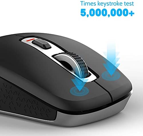 Компютърна Безжична мишка, Преносима Оптична Тиха мишка 2,4 G, с USB-приемник, 3 Регулируеми DPI (до 1600), 4-бутон