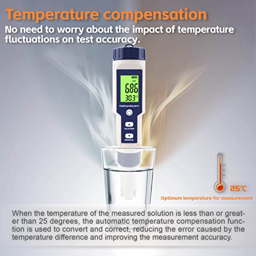 Измерител на VBR-PH + ЕК Проверява PH EC, TDS, Сол, Температурата на водата