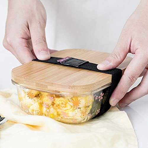 SZYAWbdh Bento Boxes Стъклена кутия за съхранение на пресни продукти за цялото семейство с капаци и джапанки, висока