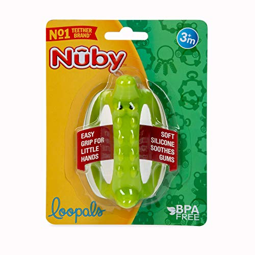 Прорезыватель за зъби Nuby Силиконови петельки Easy Grip Loopy Legs: 3 м +, Различни герои, мулти (опаковка