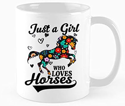 TAMDG GIFET Забавно Кафеена чаша - Просто едно Момиче, което обича Коне, Подарък за Момиче-Любительницы коне, Рожден