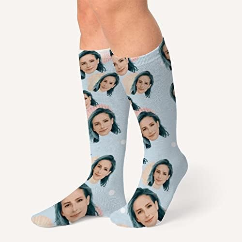 Glohox Потребителски Чорапи за кучета с лице - Персонализирани Снимки Чорапи за лице с Удоволствие Новости, Подаръци за Бащите, Детски Чорапи С Лицето, За Мъже И Жени