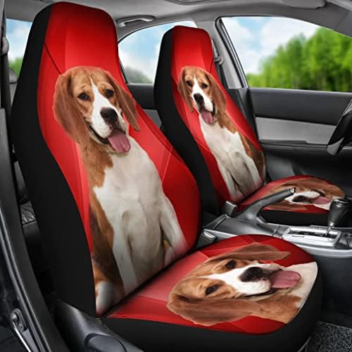 Невероятни Калъфи За автомобилни Седалки с Червен Принтом Кучета Бигъл Универсални Калъфи За автомобилни Седалки