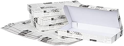 Кутия за торти от гофрирана хартия вестникарска хартия Eco Pie и Бяла хартия - 14 x 7 x 1 1/2 - кутия 50 грама