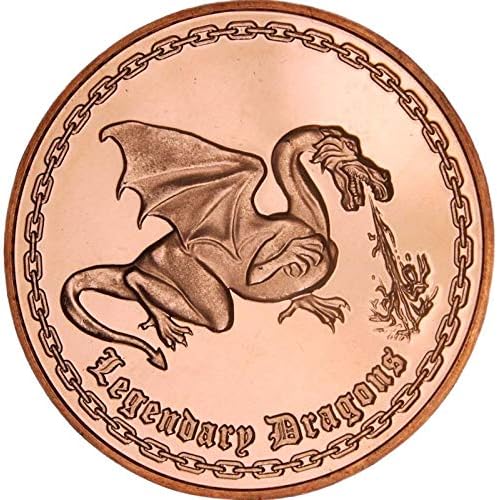 Частен монетен двор, Кръгла монета от чист Мед с тегло 1 унция .999/Поканата (на Легендарните Дракони)