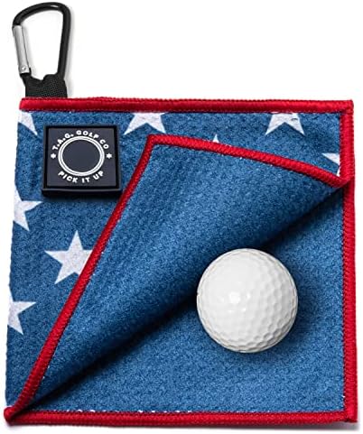 Малко магнитно кърпа за голф TAG Golf Co – Серия USA - Прикрепете го към клюшке или клюшке - Кърпа за голф от микрофибър